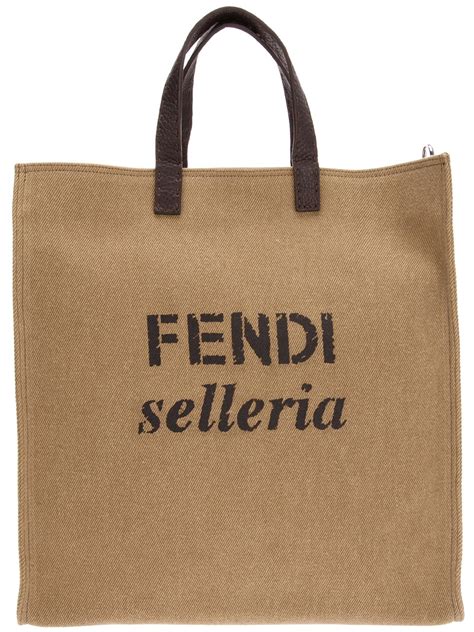 shopper selleria tote fendi canvas|fendi canvas bag.